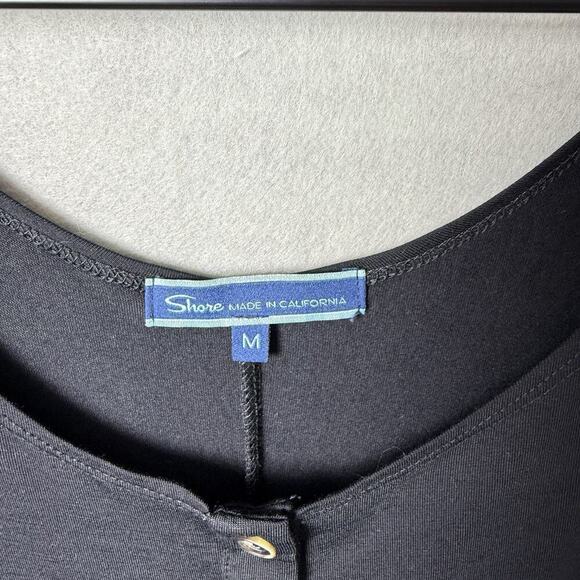 Shore Dress Women Black Sleeveless Tank Midi Button Front Stretch USA M - Picture 4 of 9